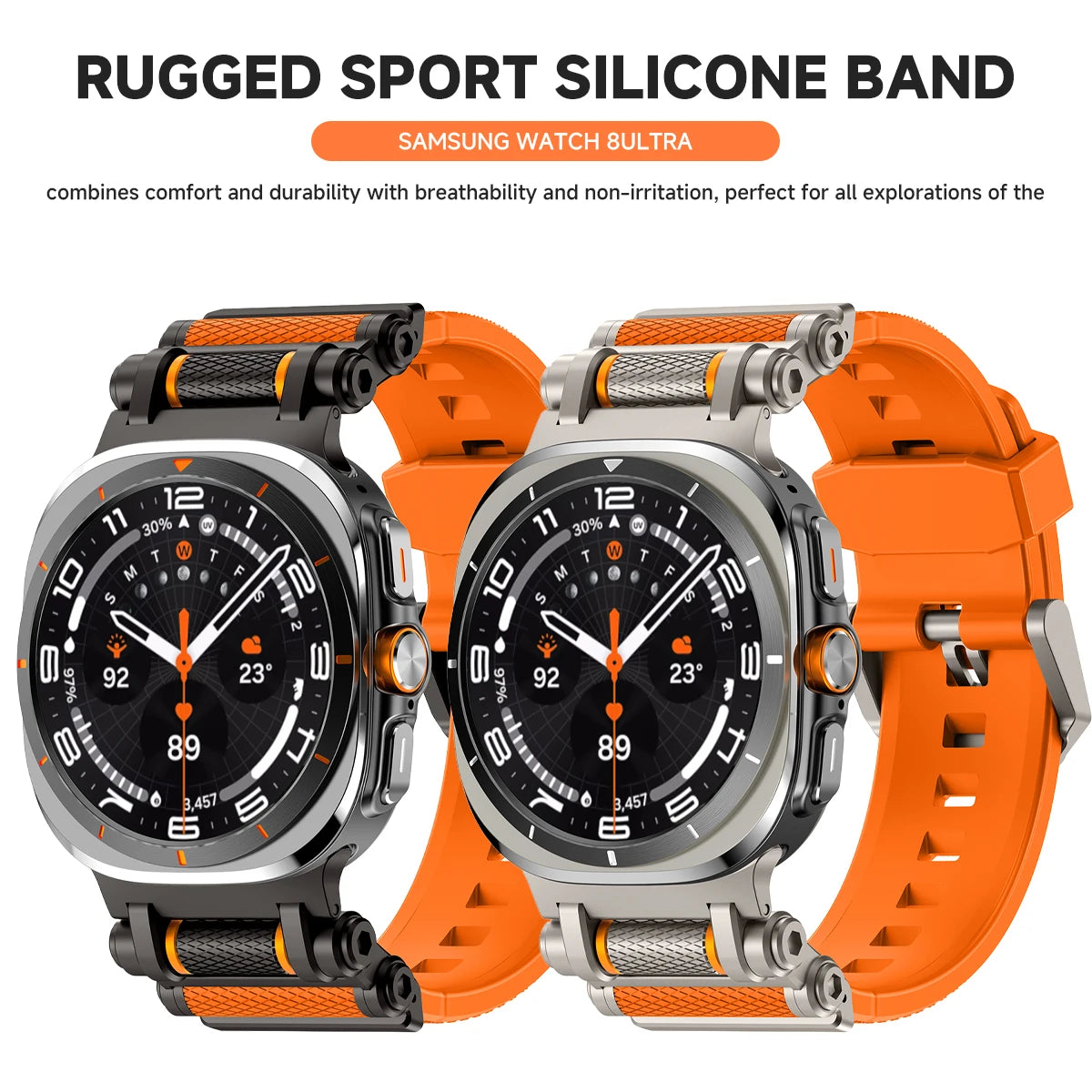 Luxury Silicone Sport Band for Galaxy Watch Ultra 47mm | No Gaps Design