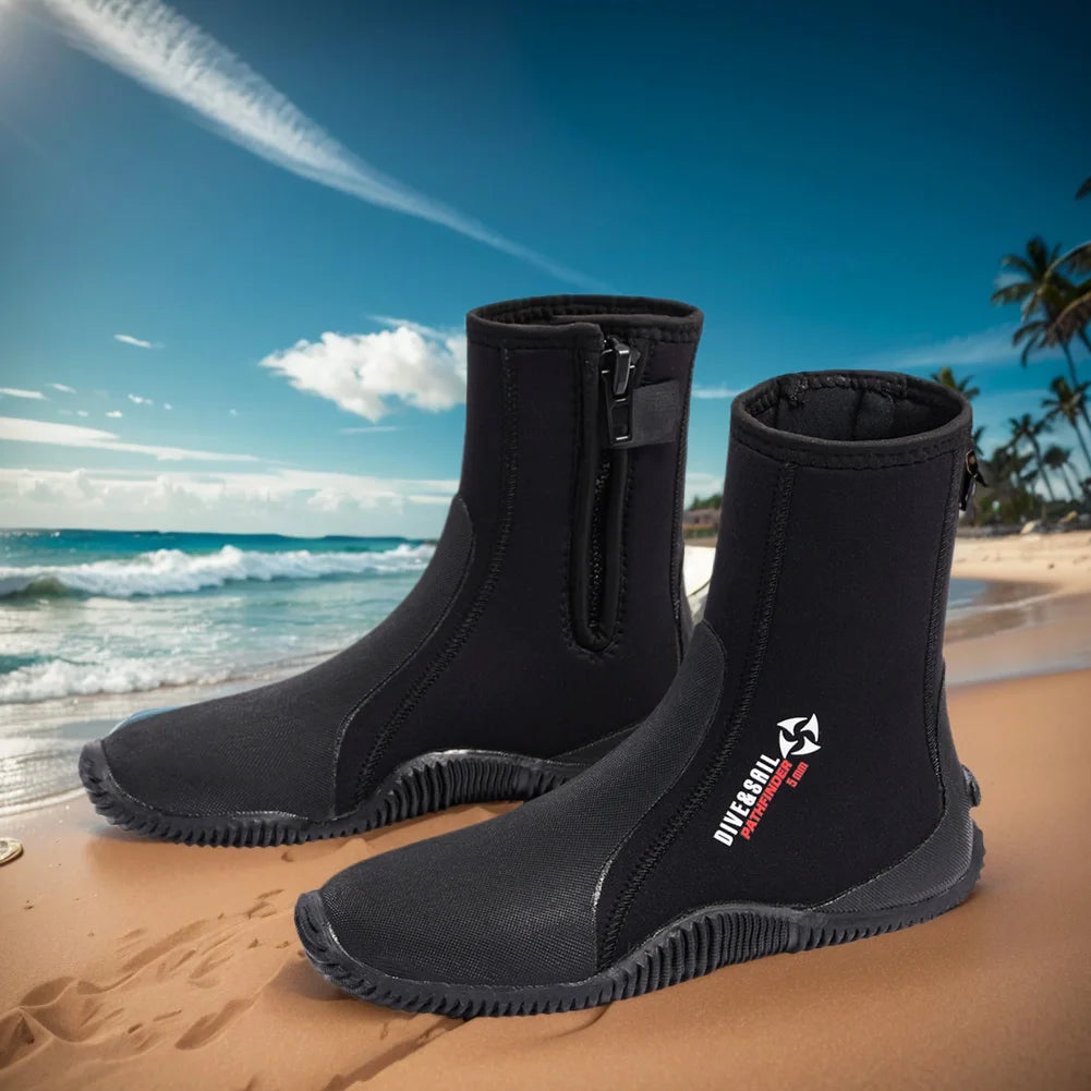 Unisex 5MM Neoprene Diving Boots | Waterproof Snorkeling Water Shoes