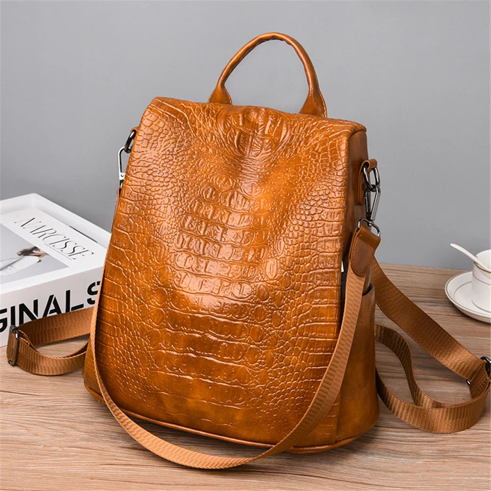 Stylish Anti-Theft Women's PU Leather Backpack | Perfect for Travel