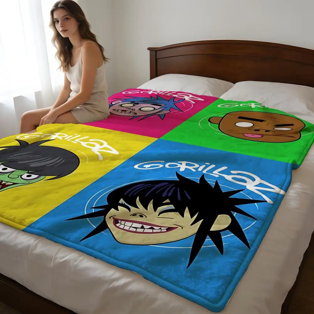 Soft High-Density Short Plush Blanket | Cozy Music Print Design