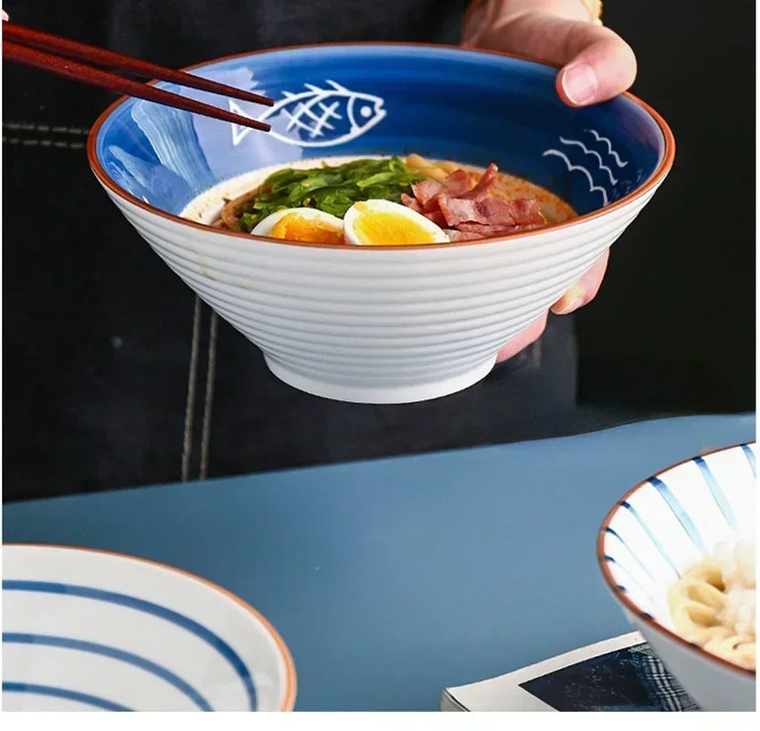 Japanese-style Ceramic Douli Bowl | Elegant Soup & Ramen Dish