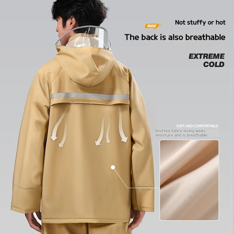 Traje impermeable completo | Chaqueta impermeable gruesa para moto, para todo tipo de clima