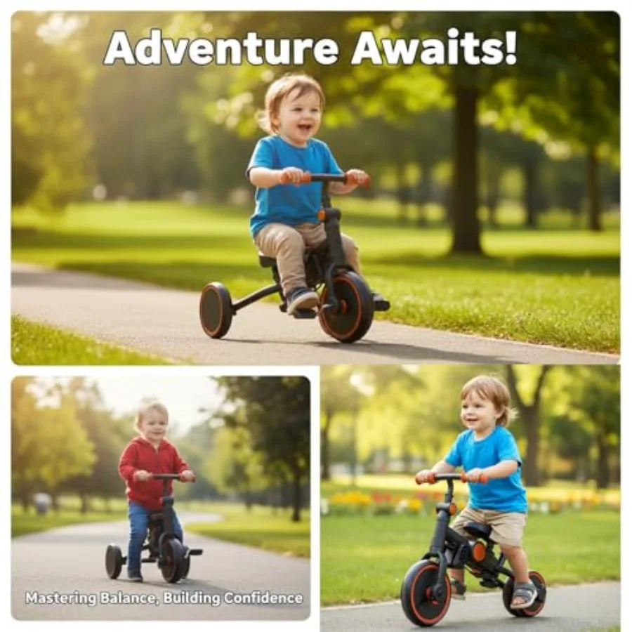 Foldable 8-in-1 Toddler Tricycle with Canopy | Ideal Gift