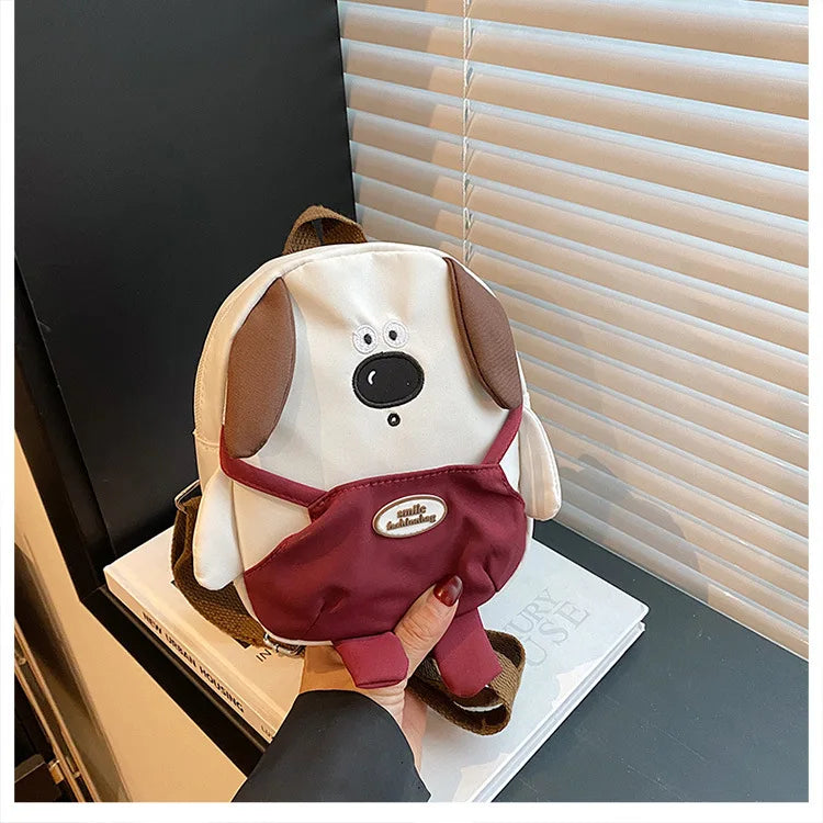 Cute Cartoon Dog Mini Backpack | Adjustable Canvas Travel Bag
