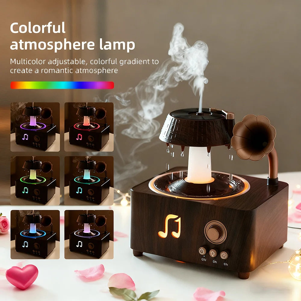 Rotating Raindrop Humidifier | Retro Aroma Diffuser with Lights