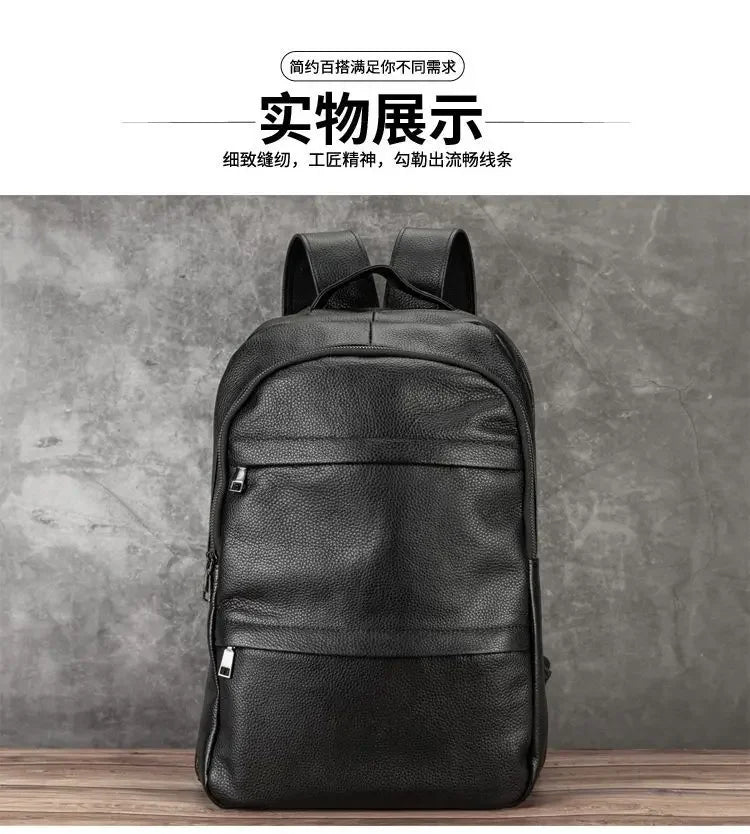 Men's Genuine Leather Business Backpack | Stylish & Functional