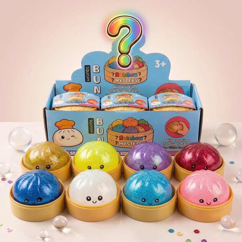 Giant Dumpling Squishy Toy: Soft Dough Texture Squeeze Ball, Bamboo Steamer Ornament, Adult Office Tactile ASMR Fidget Kit