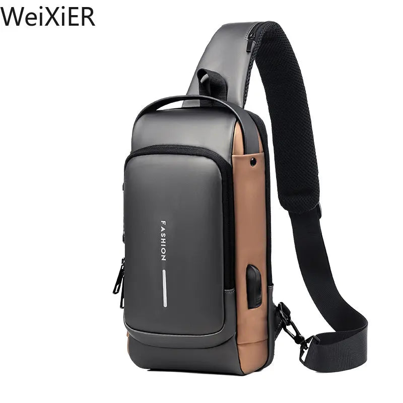 Men's Multifunctional Anti-theft USB Shoulder Bag | Travel Sling Bag