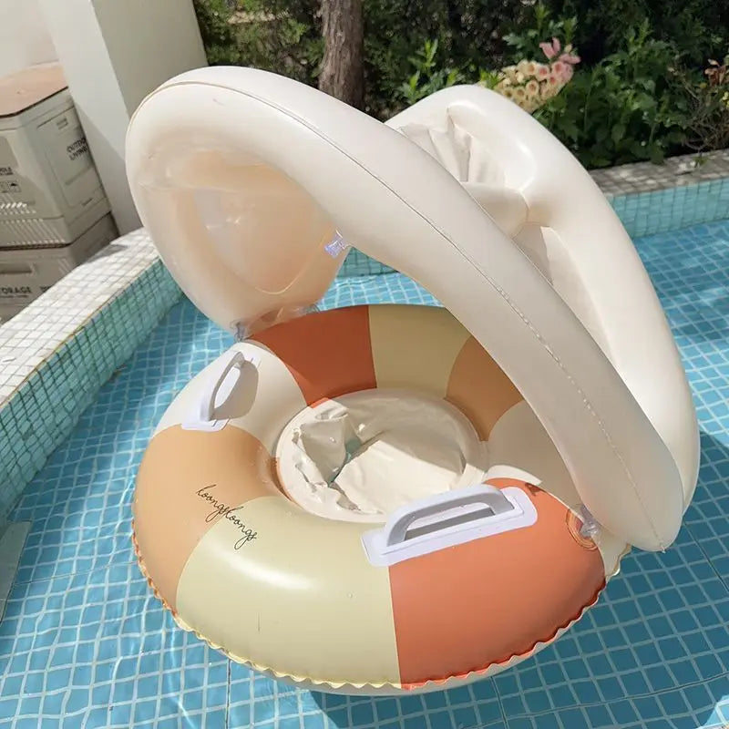 Baby Swimming Ring with Sunshade | Safe Toddler Pool Float