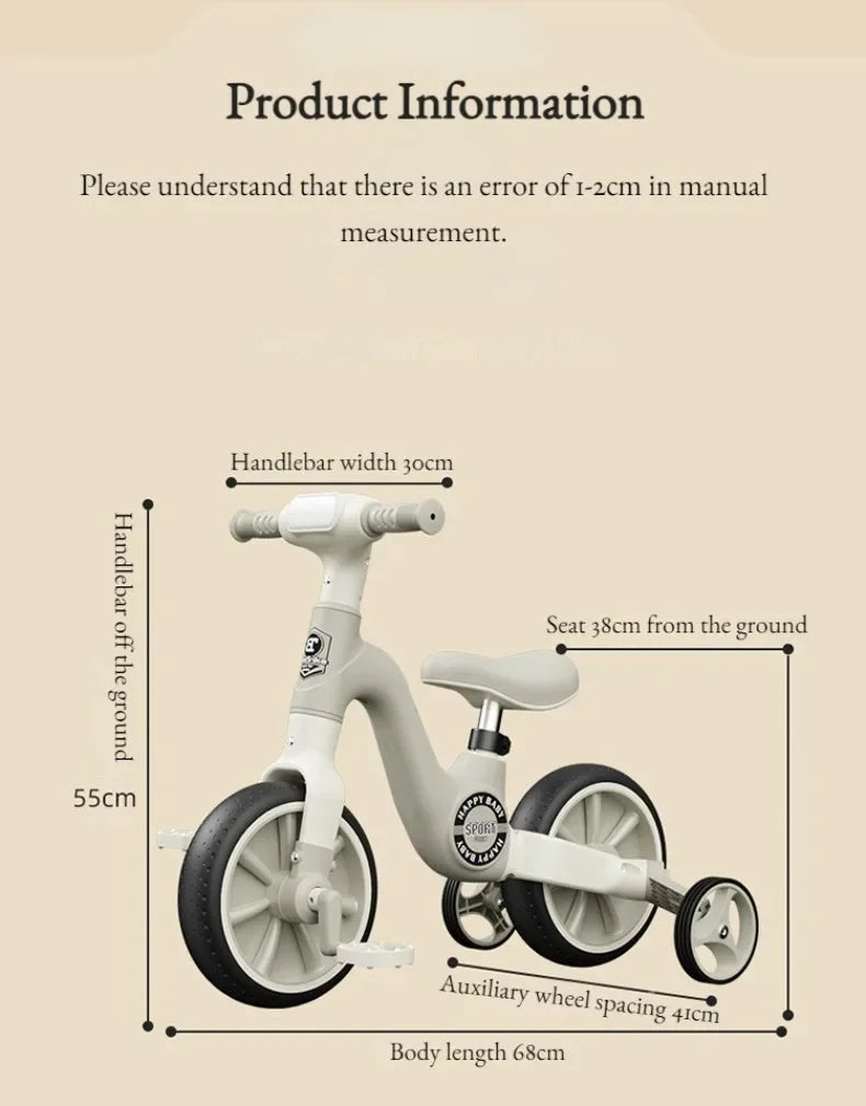 2-in-1 Children's Balance Bike with Music & Lighting | Fun Baby Walker