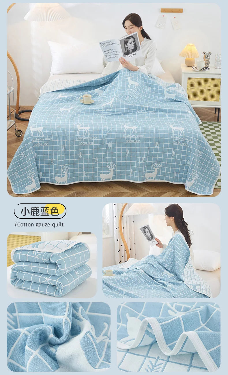 Breathable Summer Quilt | Multi-functional Cotton Towel Blanket