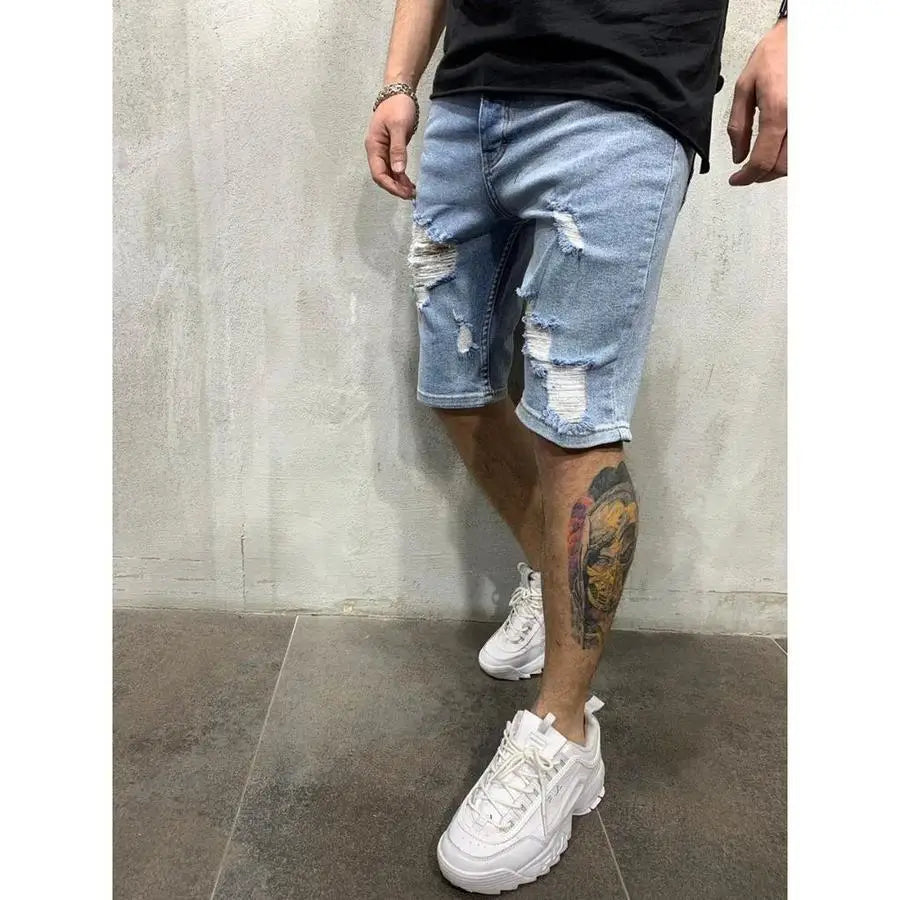 Men's Ripped Tassel Denim Shorts | Casual Summer Essential