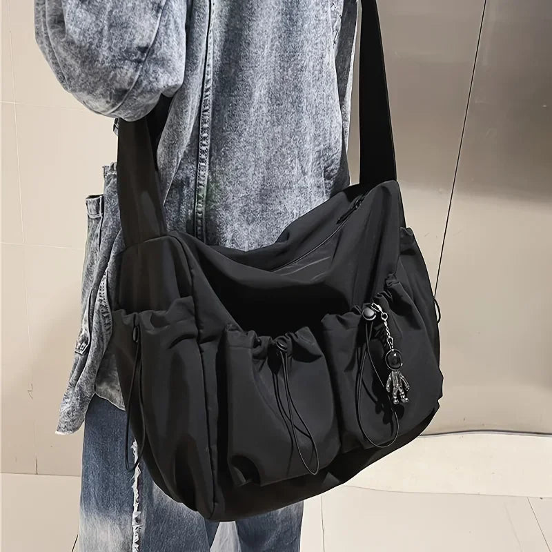 Fashionable Crossbody Bag with Drawstring Accent | Spacious & Trendy