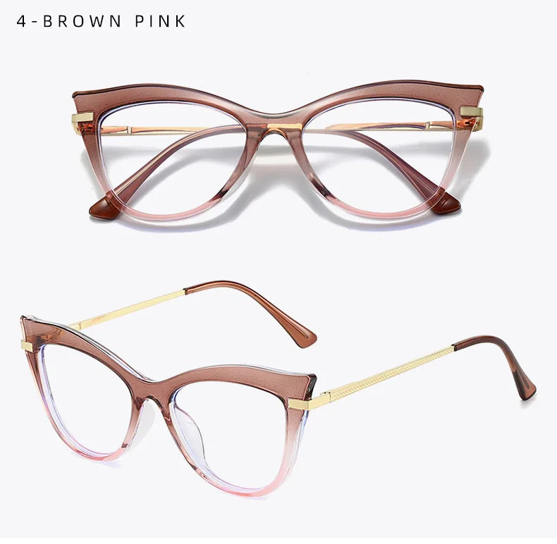 Gradient Cat-Eye Glasses | Retro Y2K Style for Fashion Enthusiasts