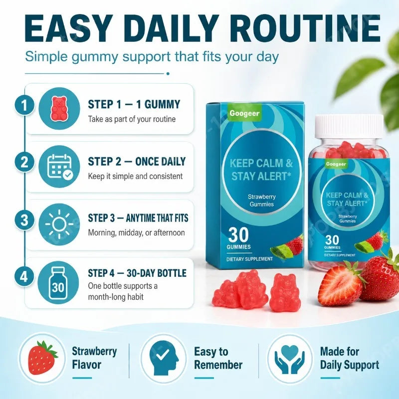 Strawberry Gummies with Vitamin C | Nail Health & Relaxation