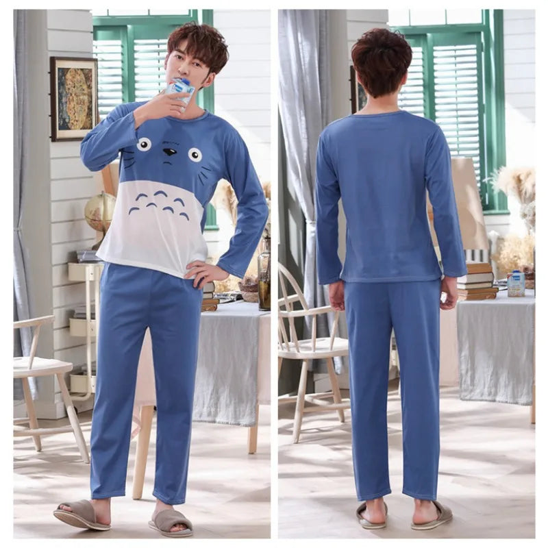 Men's Striped Long-Sleeved Pajamas | Comfortable Sleepwear Set