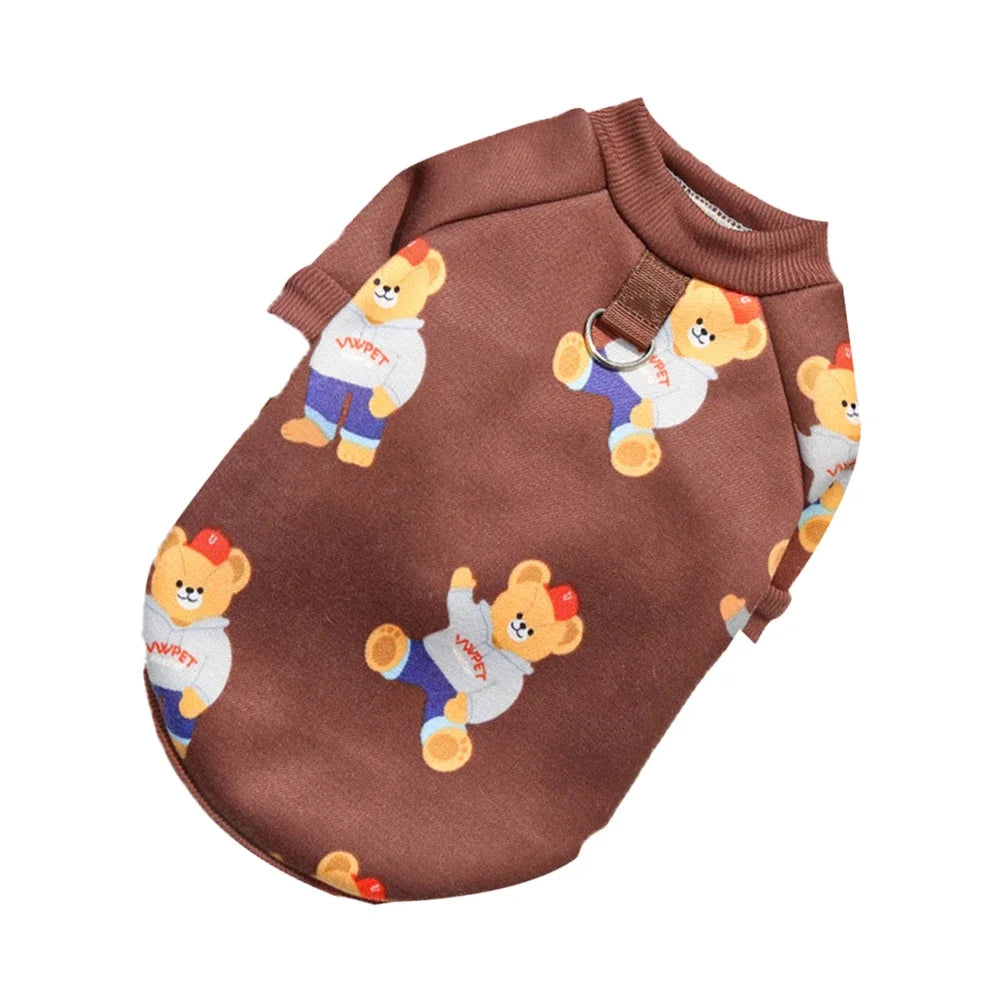 Camiseta para mascotas con estampado Universal Bear | Elegante camiseta de algodón para mascotas