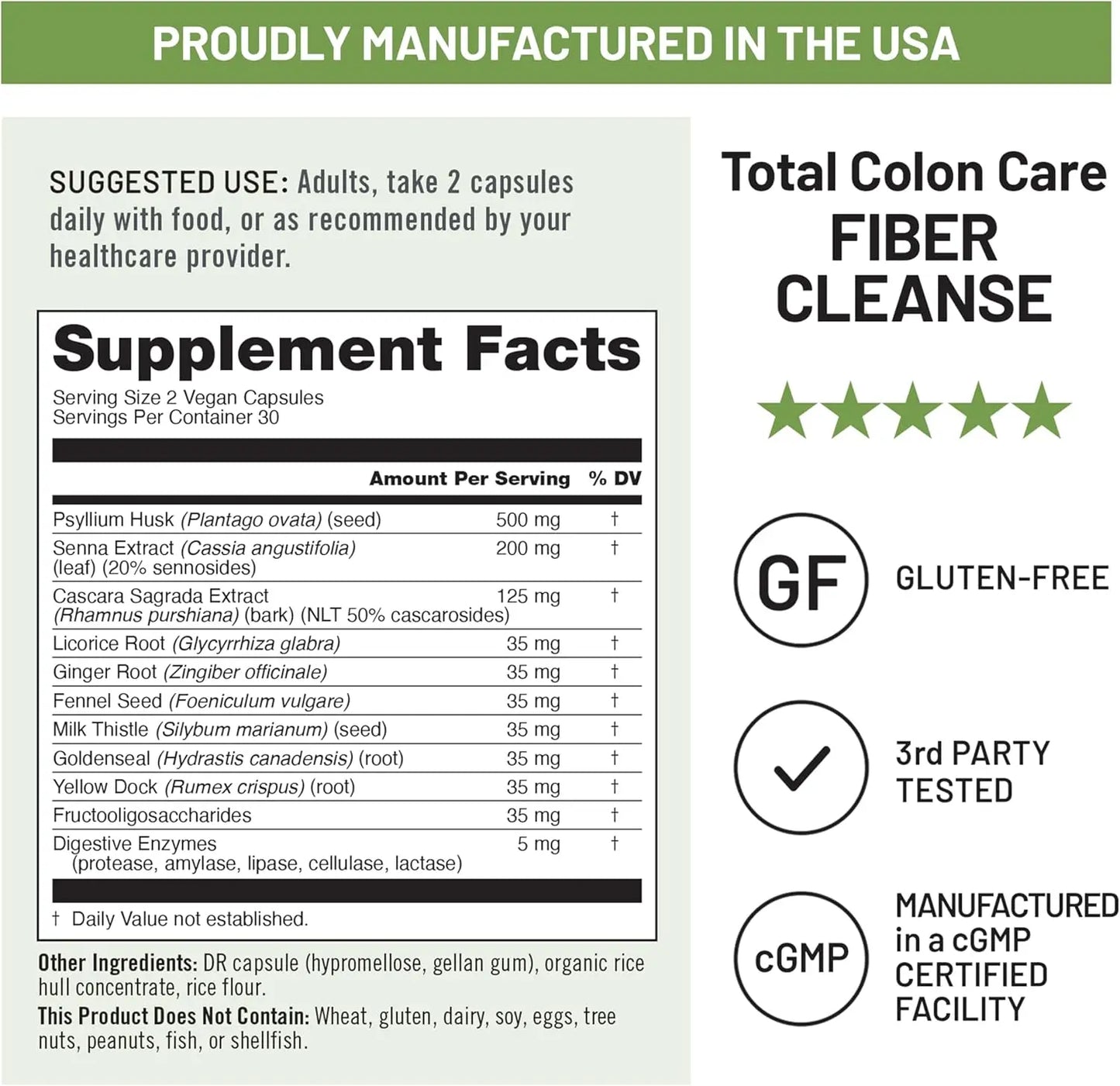 Total Colon Care Fiber Cleanse | Natural Gentle Laxative Blend