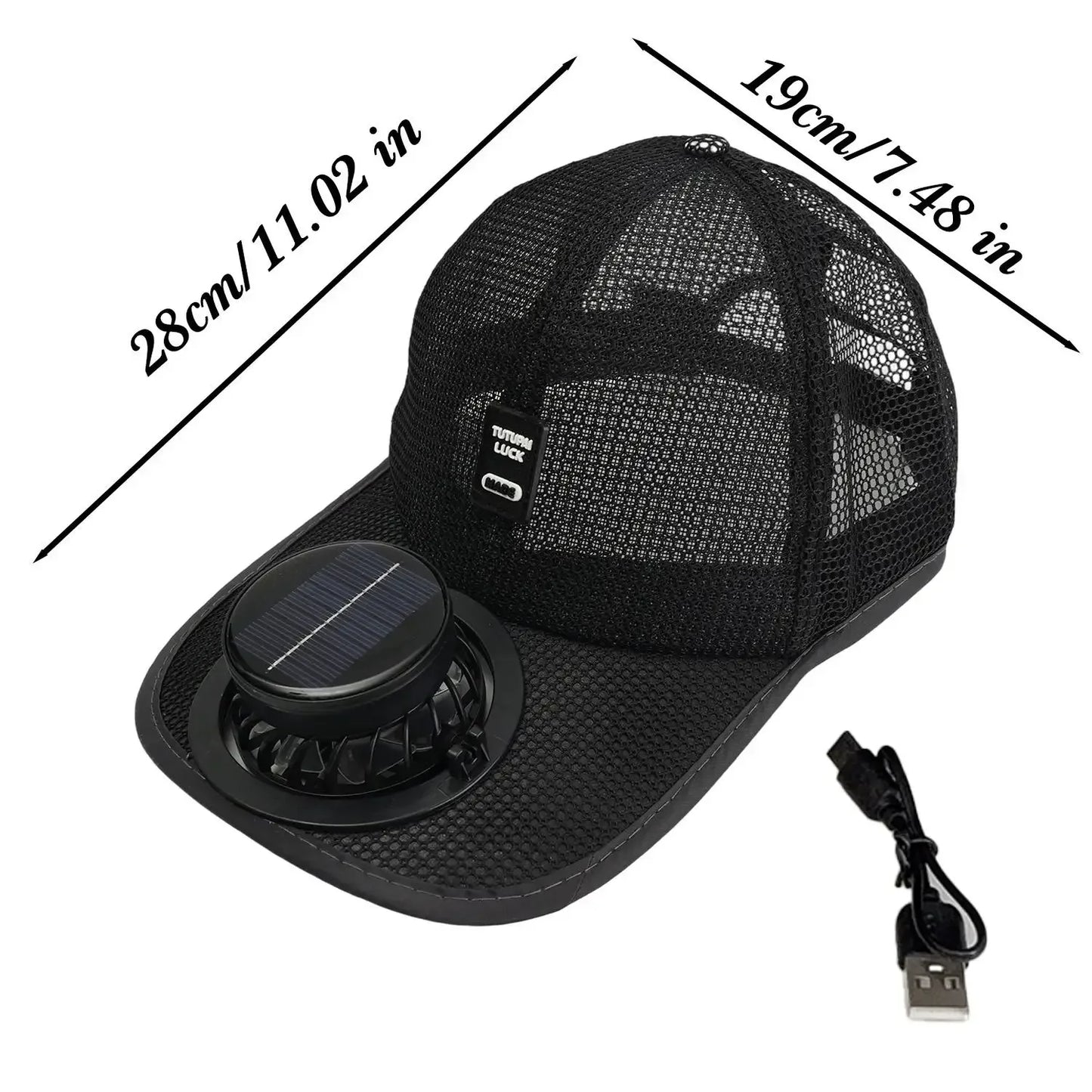 Breathable Mesh Cap with USB Fan | Summer Outdoor Sun Protection