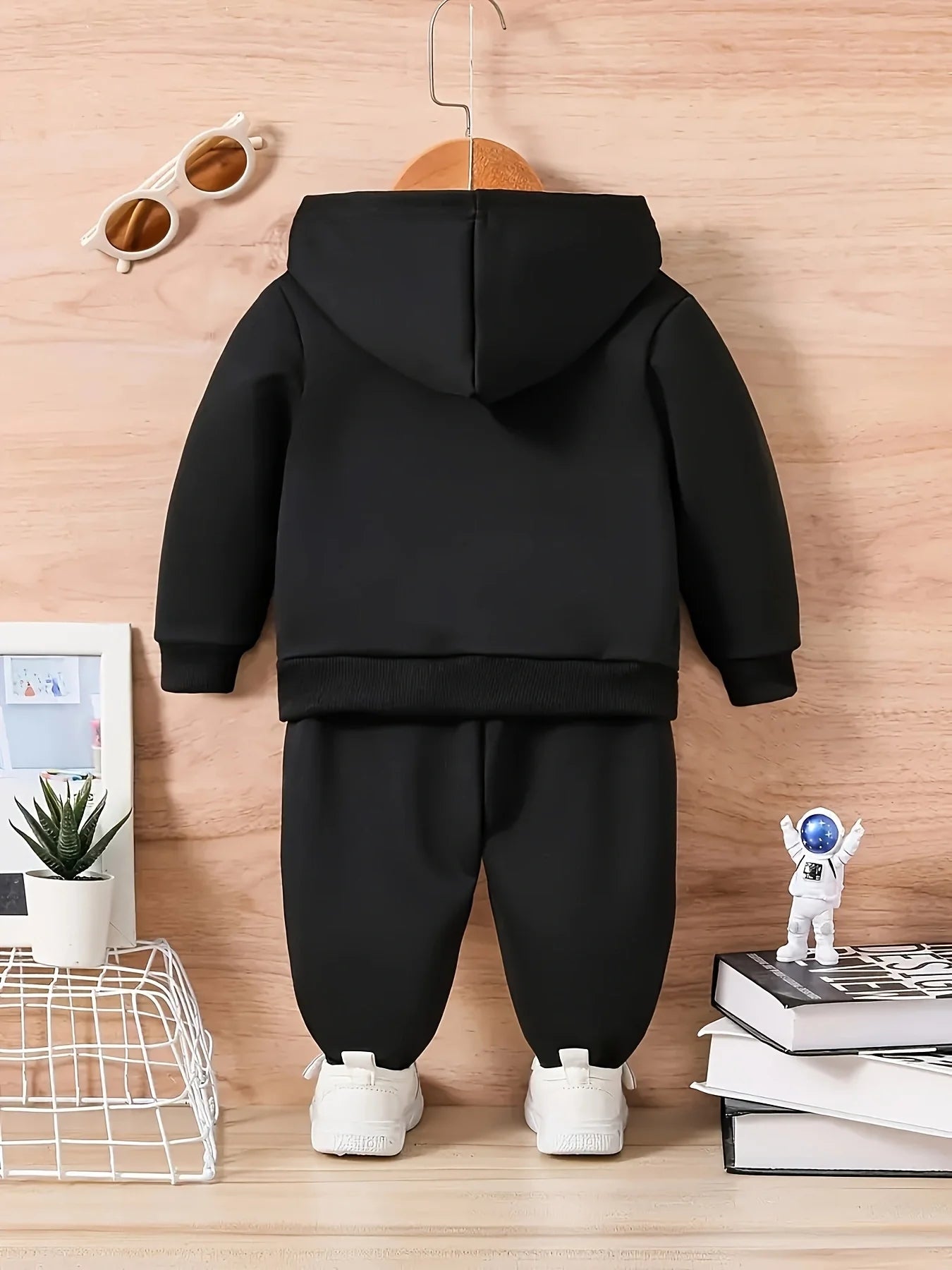 Baby Boy Fleece Hooded Sweatshirt & Sports Long Suit Set