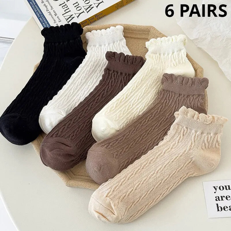 Women's Lace Low Tube Socks | Stylish Ankle Sock Set
