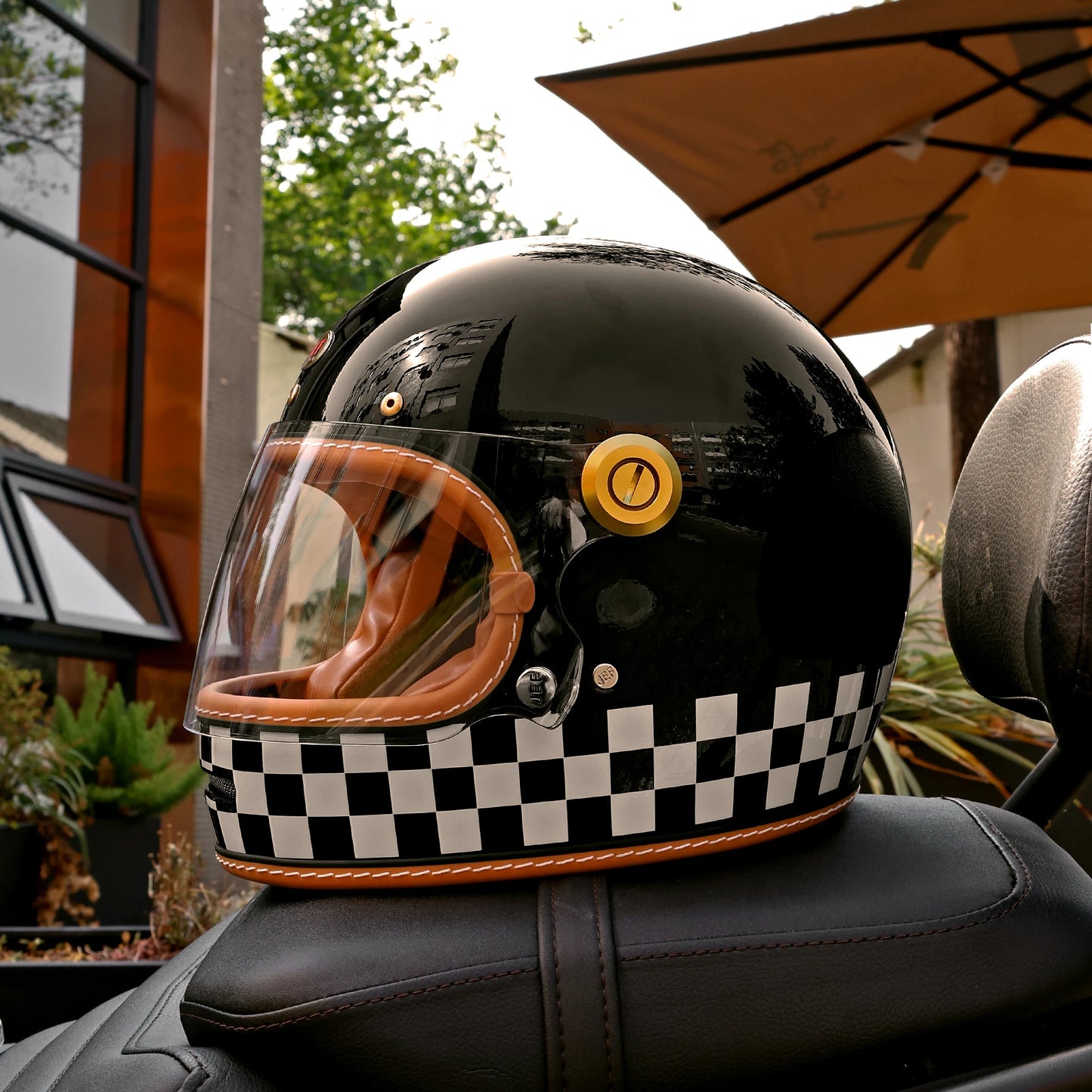 Vintage Full Face Moto Helmet | Retro Style Motorcycle Safety Gear