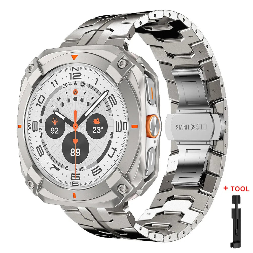Luxury Steel Band and Case for Galaxy Watch 47mm - Men's Style