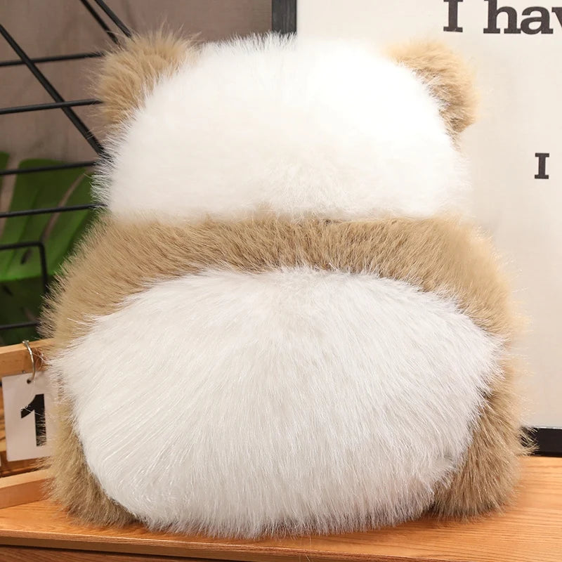 Super Fluffy Chocolate Panda Plush Cushion — Nordic Style Back-View Panda Hug Pillow, Soft Waist Support & Cute Sofa Decor
