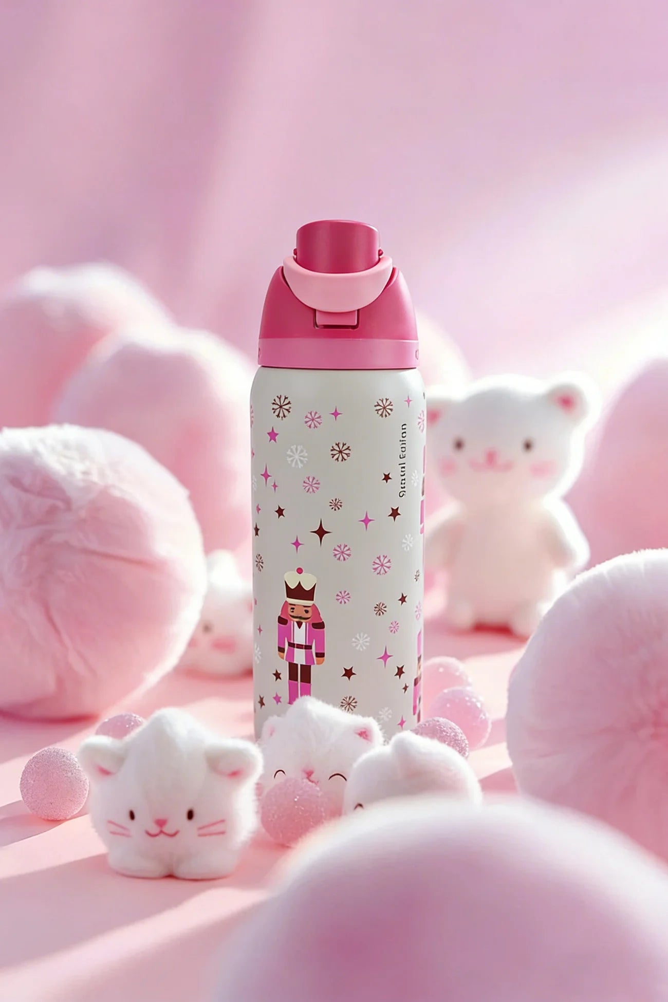 Cute Pattern Insulated 32oz Stainless Steel Water Bottle with Straw