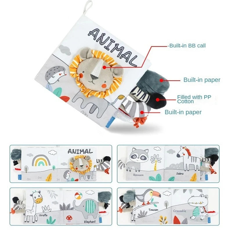 Soft Baby Cloth Animal Book | Engaging Sensory Learning Toy