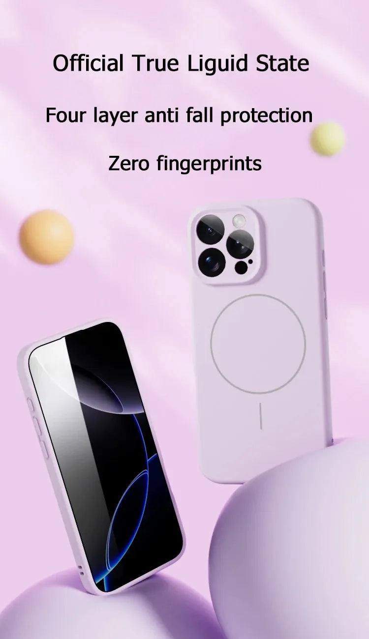 Magnetic Luxury Wireless Charger Case for iPhone | Soft Silicone