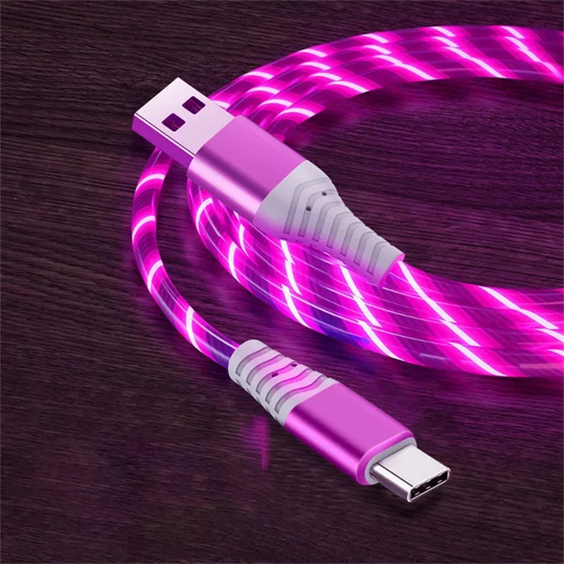 Glowing LED Fast Charging Data Cord | Type C & Micro USB Cable