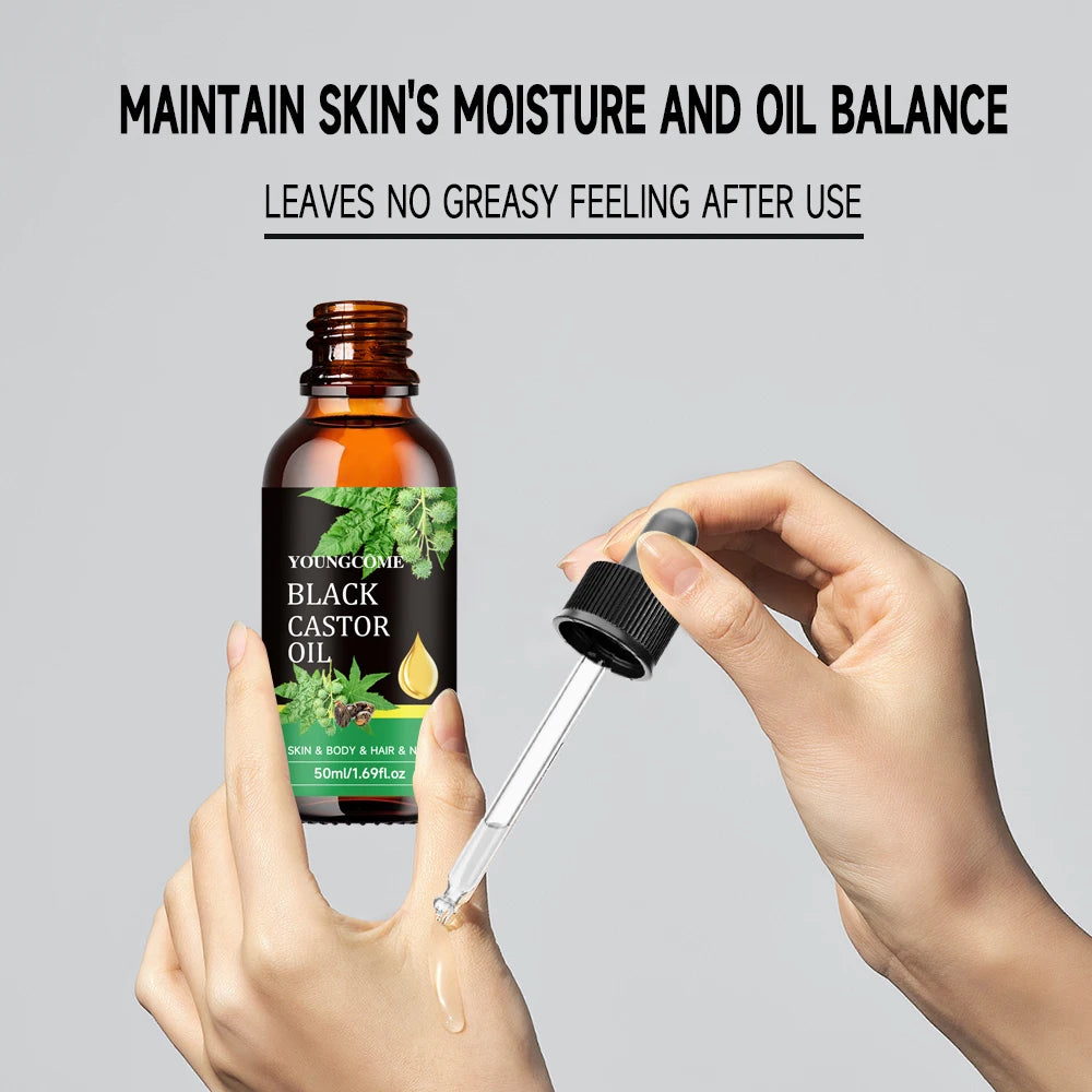 Organic Black Castor Oil | Nourishing Massage Oil for Skin & Hair