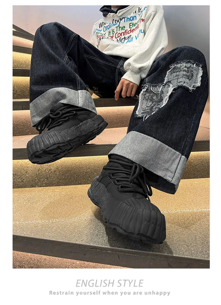 Men's Warm Split Leather Snow Boots | Cozy Winter Ankle Shoes