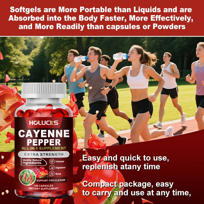 Natural Cayenne Pepper Capsules | Digestive Support & Metabolism Booster