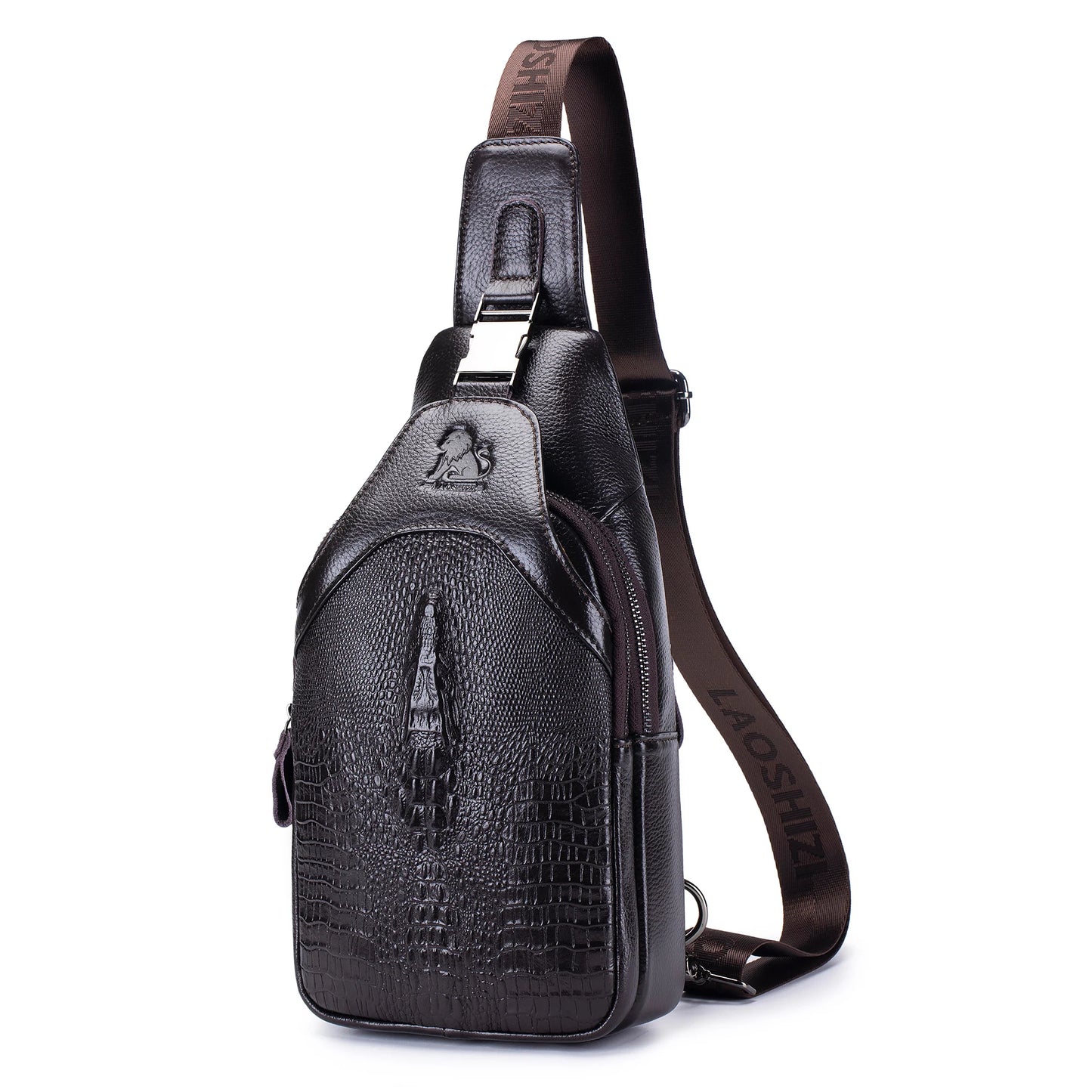 Men's Leather Crossbody Chest Bag | Multifunctional USB Bag