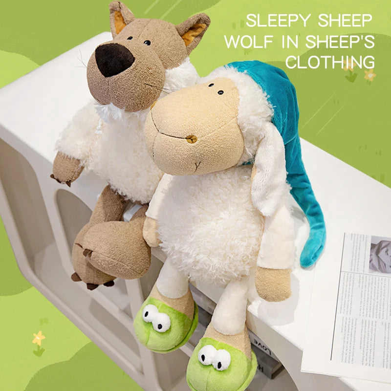 Cute Sheep Plush Toy | Soft Sleepy Sheep Plushie Gift