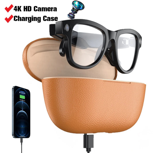 Gafas inteligentes de IA recargables | Cámara HD de 800W y asistente de voz