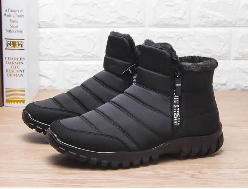 Men's Warm Cotton Snow Boots | Waterproof Ankle Winter Boots