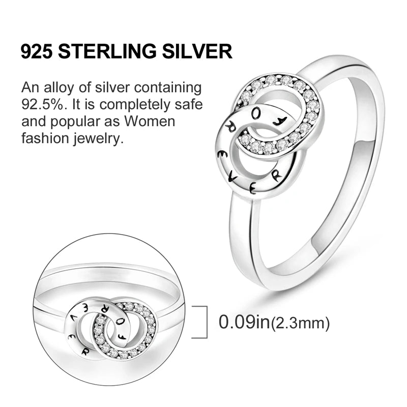 Elegant 925 Sterling Silver Infinite Love Ring | Luxury Wedding Jewelry