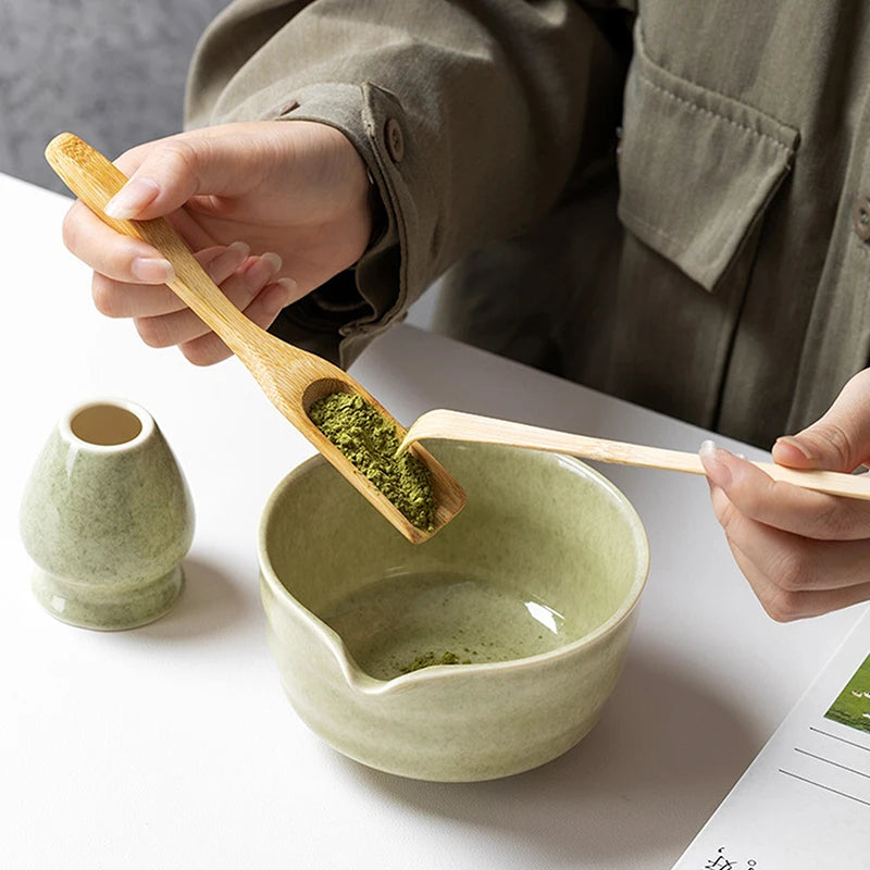 Juego completo de té Matcha con batidor de bambú y accesorios
