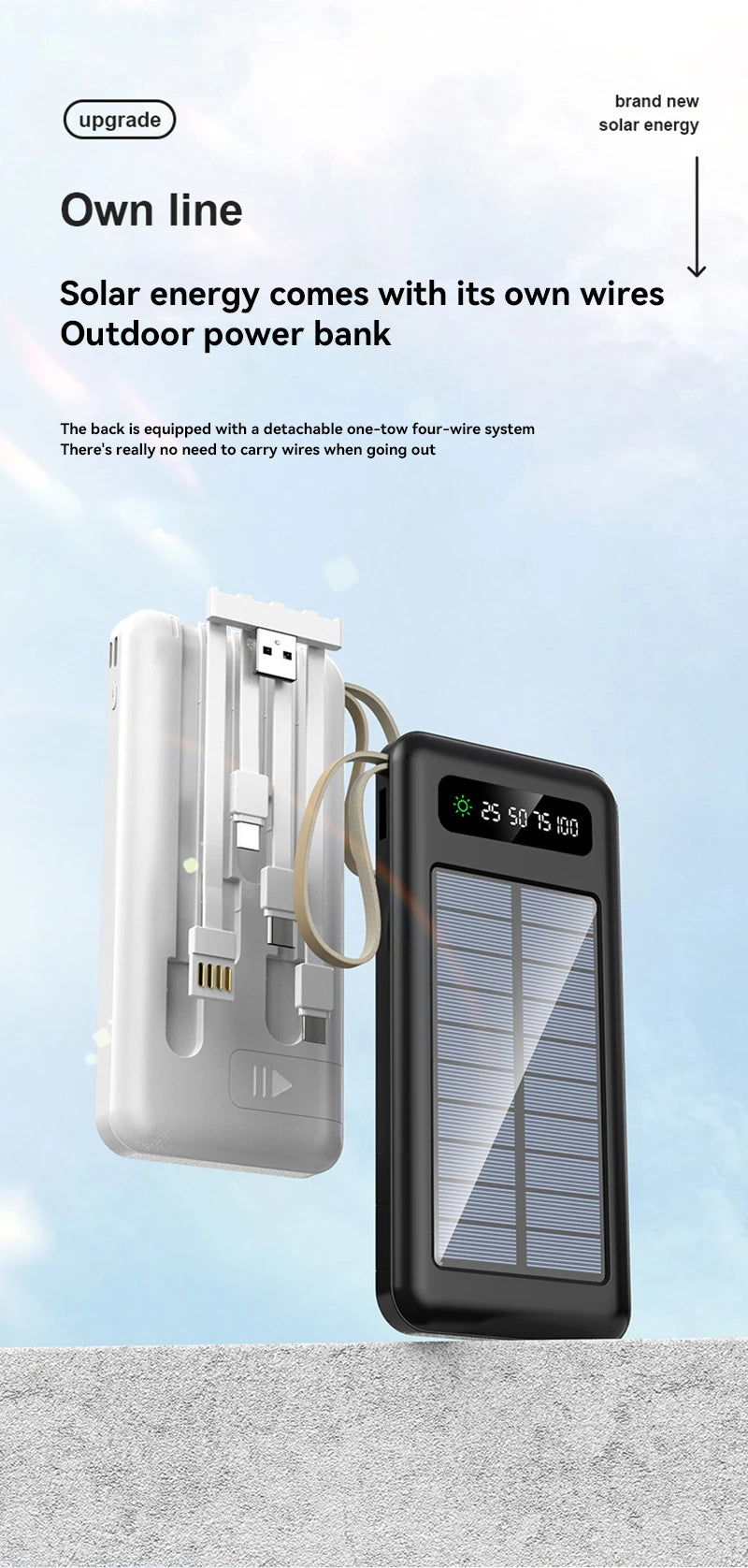 200000mAh Solar Power Bank | Fast Charging Portable Battery