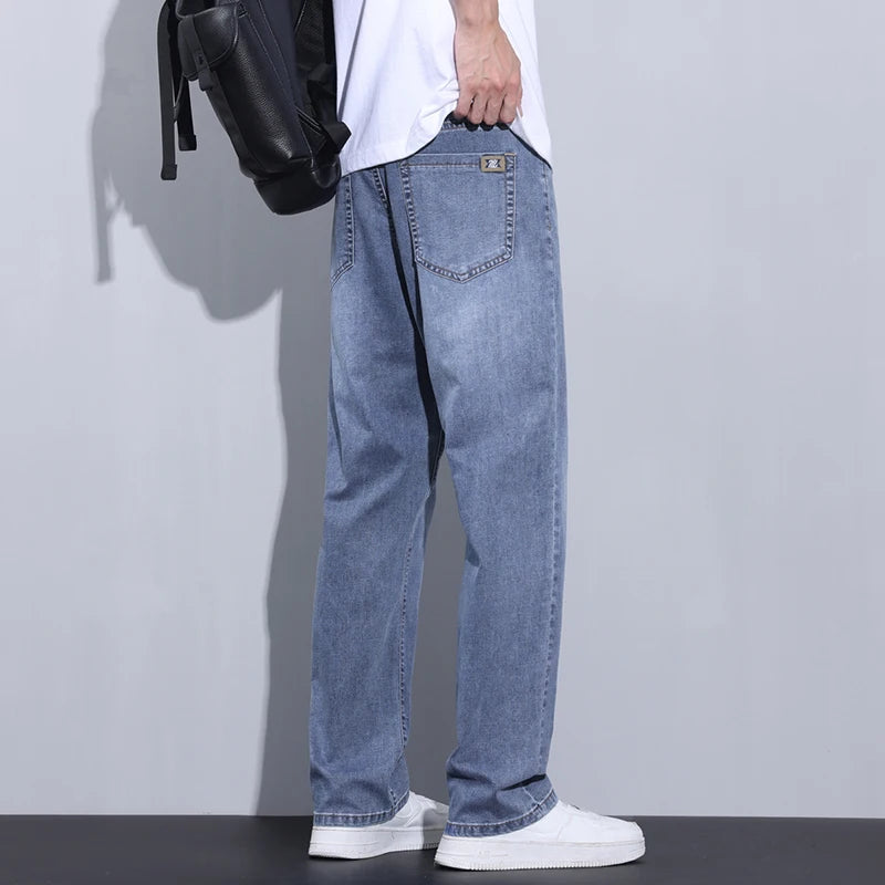 Men's Summer Thin Loose Straight Jeans | Comfortable Denim Trousers