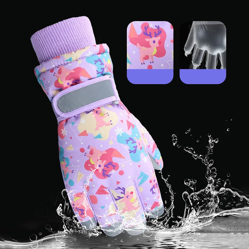Waterproof Kids Winter Gloves for Skiing, Snowboarding & Cycling