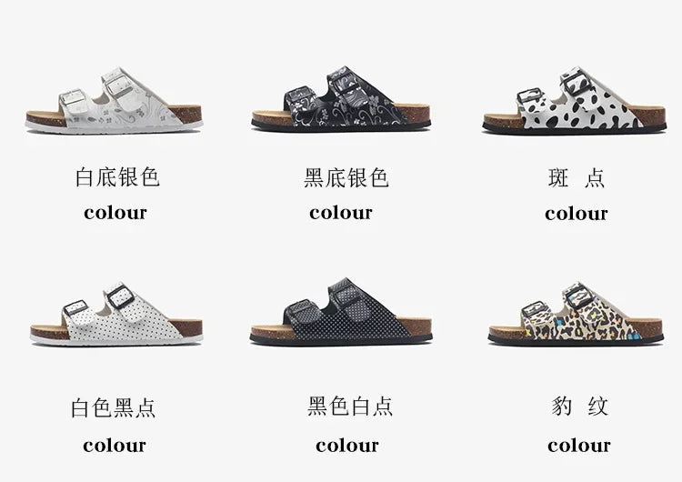 Men's Buckle Flat Bottom Cork Slippers | Comfortable Summer Sandals