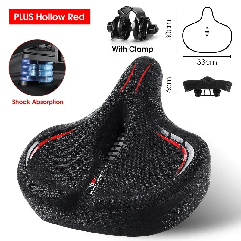 Ultra Wide Ergonomic MTB Saddle | Comfortable Shock-Absorbing Seat