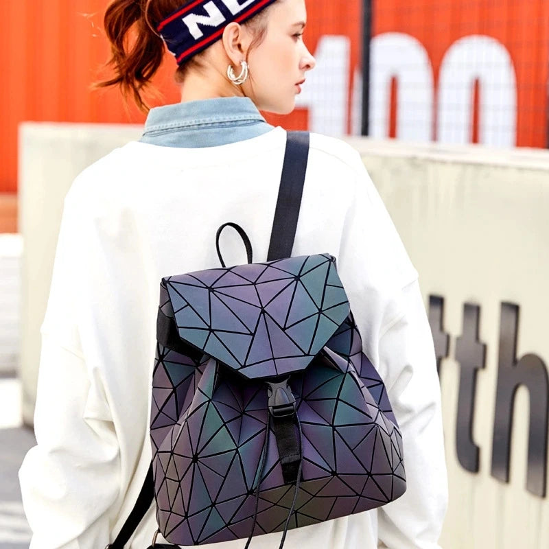 Stylish Luminous Drawstring Folding Backpack Set | Travel Bags