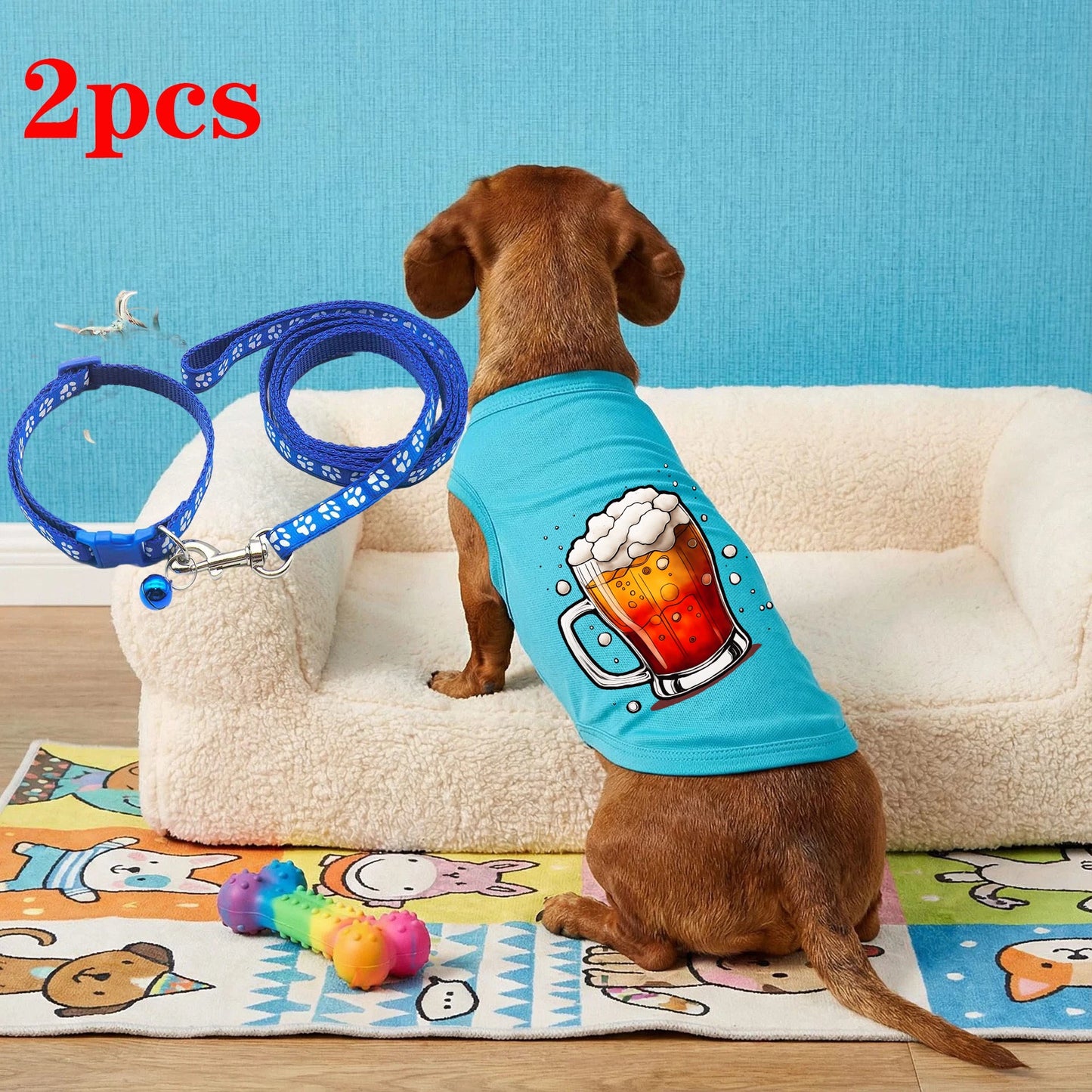 2PCS New Pet Vest Cat Dog Summer Schnauzer Puppy Teddy Small Dog Bichon Cat Clothes Spring, Autumn, Summer