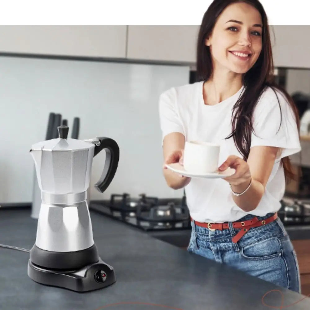 Detachable Electric Espresso Mocha Pot | Fast Brewing Coffee Maker