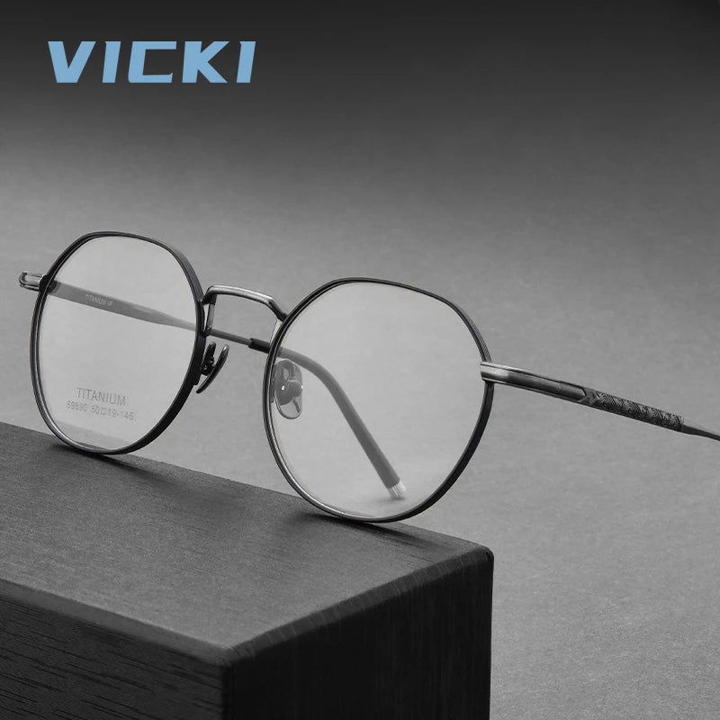 Ultra-Light Titanium Round Frame Glasses | Customizable Multi-Focus